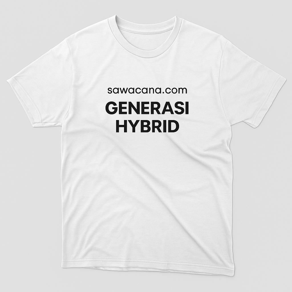 Kaos Premium Sawacana.com Generasi Hybrid warna putih