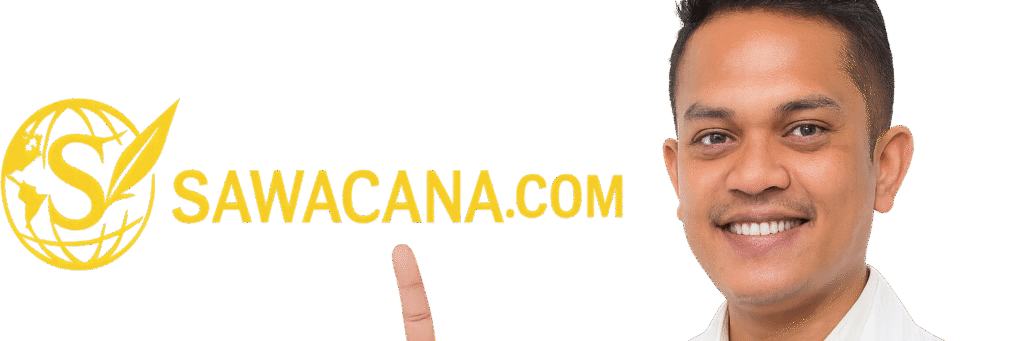 logo horizontal sawacana.com: perpaduan globe emas, huruf s futuristik, dan teks sawacana.com yang elegan, ditunjuk oleh penulis sebagai simbol media independen.