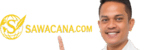 logo horizontal sawacana.com: perpaduan globe emas, huruf s futuristik, dan teks sawacana.com yang elegan, ditunjuk oleh penulis sebagai simbol media independen.